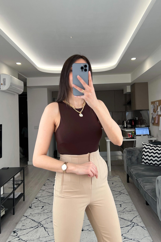 ZR Kahverengi Bodysuit