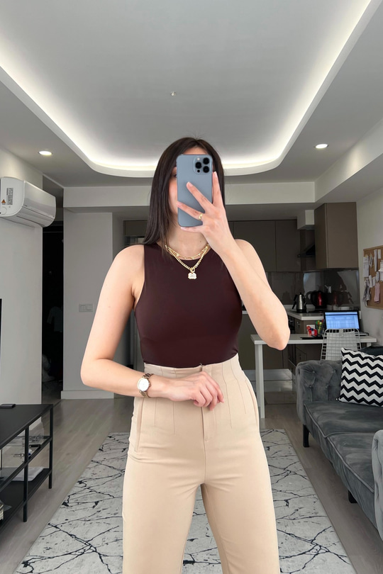 ZR Kahverengi Bodysuit
