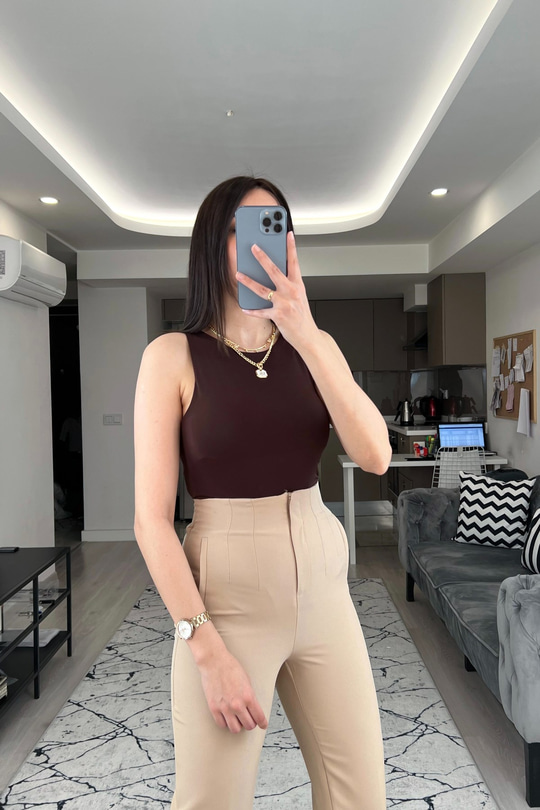 ZR Kahverengi Bodysuit