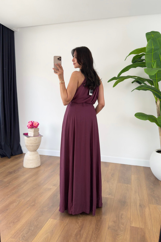 Bonita Bordo Boncuk Askılı Etek Astarlı Bluz Takım