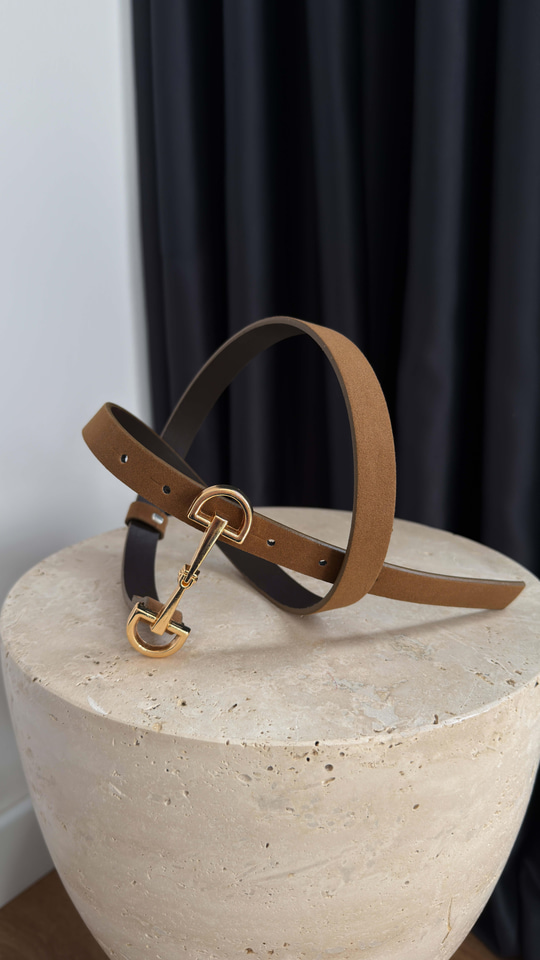 Camel Gold Tokalı Binici Süet Kemer