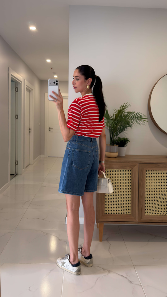 Cs Monaco Mavi Pileli Denim Şort