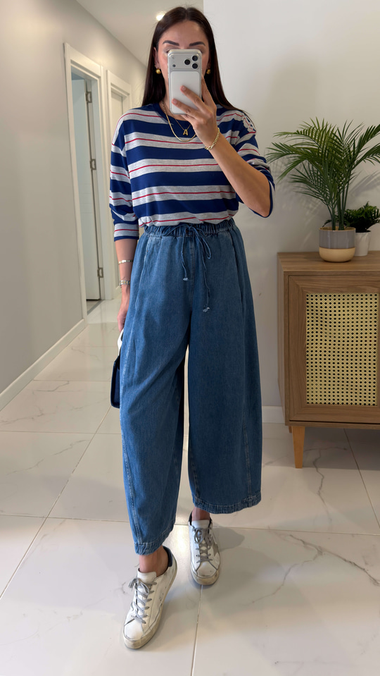 CS Sedra Mavi Barrel Kesim Denim Pantolon