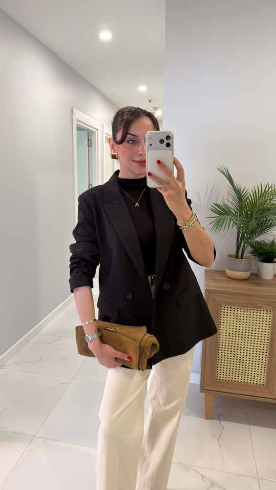 Dlvin Terra Kahve İki Düğmeli Blazer Ceket