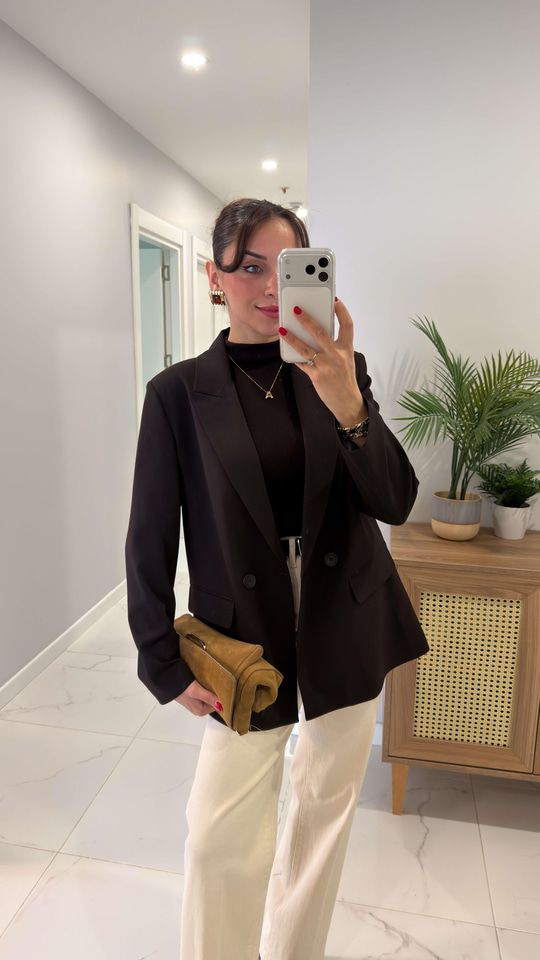 Dlvin Terra Kahve İki Düğmeli Blazer Ceket