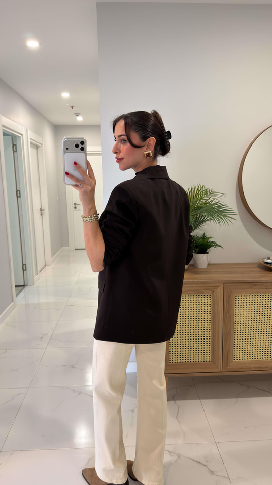 Dlvin Terra Kahve İki Düğmeli Blazer Ceket