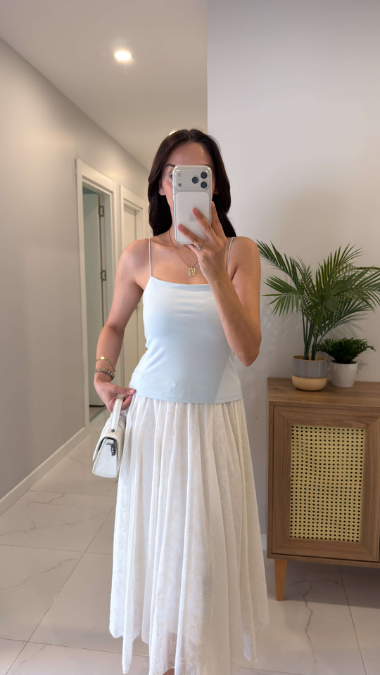 Dowe Bebe Mavi Basic İp Askılı Atlet