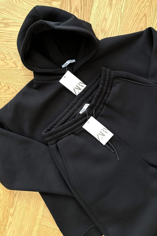 ZR Fonda Siyah Sweatshirt Eşofman Takım