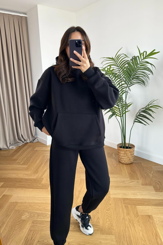 ZR Fonda Siyah Sweatshirt Eşofman Takım