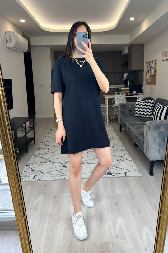 ZR Siyah Kısa Kollu Elbise