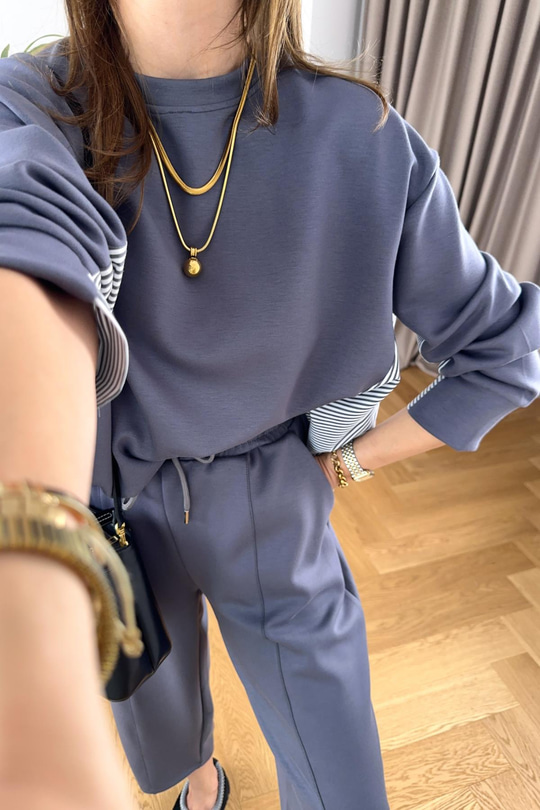 Tyren Antrasit Gömlek Detaylı Modal Sweatshirt