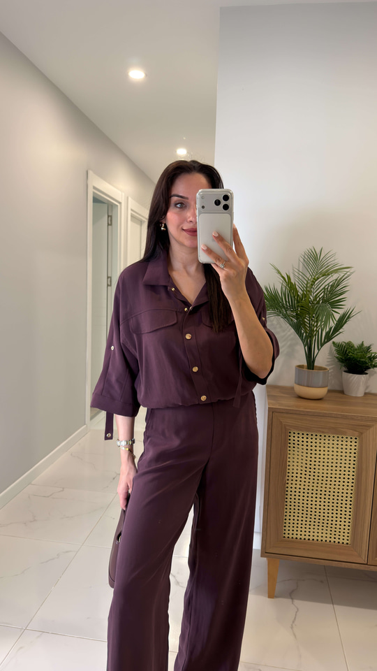 Fertan Bordo Bomber Ceket Pantolon Takım