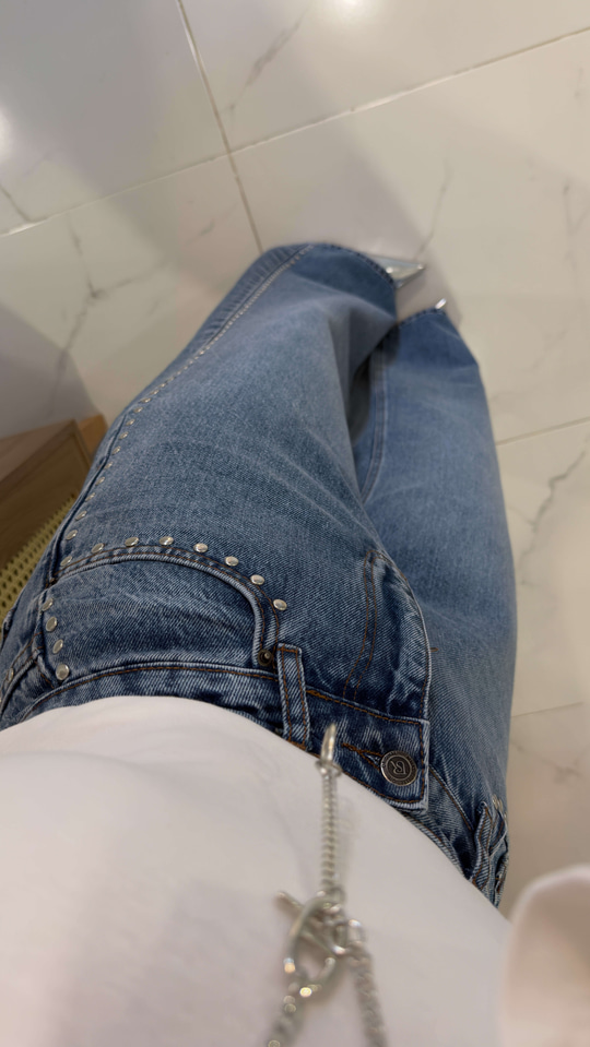 Firda Orta Ton Mavi Kar Yıkama Taş Drop Wıde Leg Jean