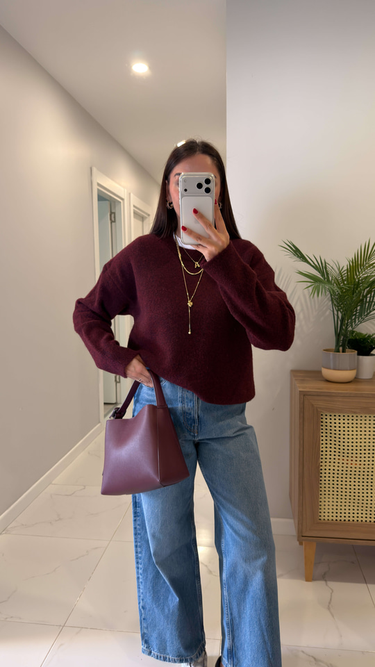 Folisse Bordo Basic Yün Kazak