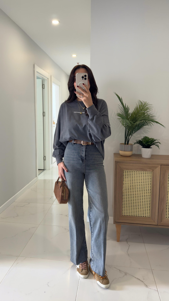 Gita Mavi Kemerli Kesik Paça Straight Jean