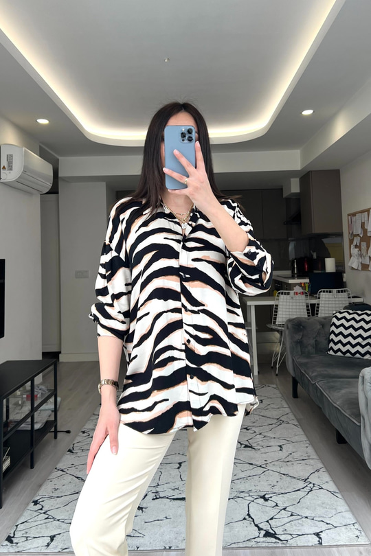 Mng Zebra Desen Gömlek