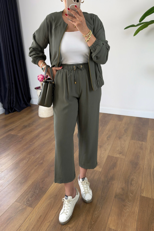 İlara Haki Fermuarlı Takım