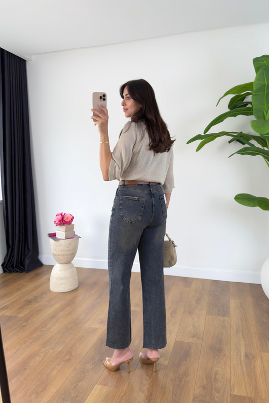Jenka Koyu Lacivert Yıkama Kemer Detaylı Slim Fit Jean