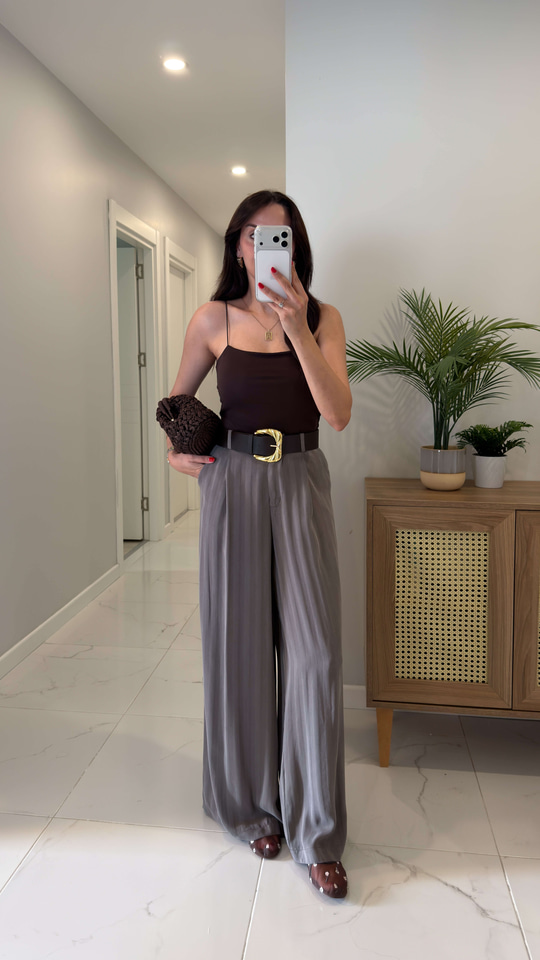 Jodes Gri Kemerli Pantolon