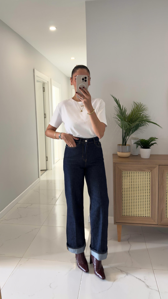 Jonra Dark Blue Paça Detaylı Ceket Pantolon Takım
