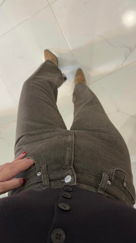 Juno Haki Tint Straıght Jean