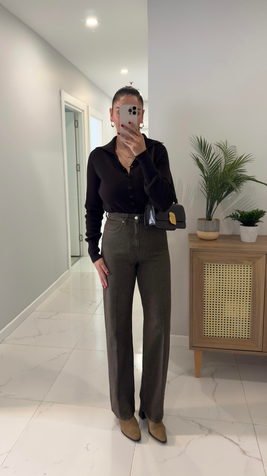 Juno Haki Tint Straıght Jean