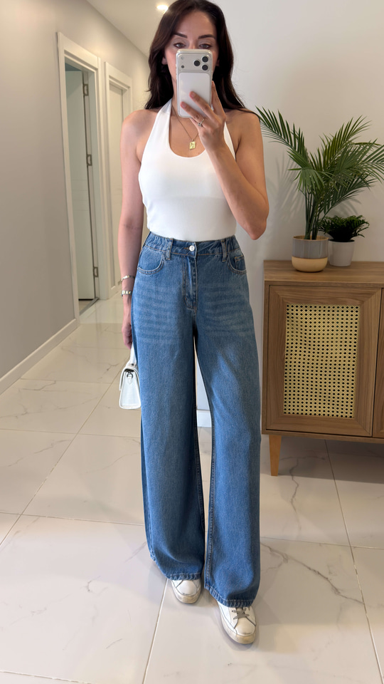 Killas Mavi Beli Lastikli Tensel Jean