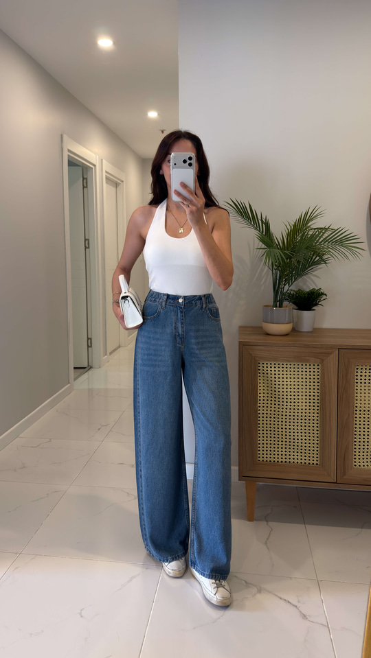 Killas Mavi Beli Lastikli Tensel Jean