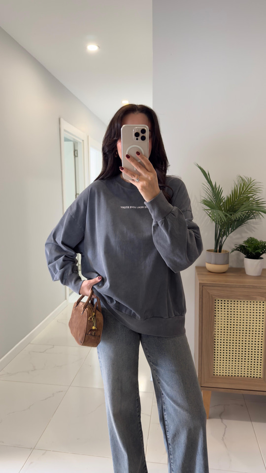 Kuff Antrasit Oversıze Sweat