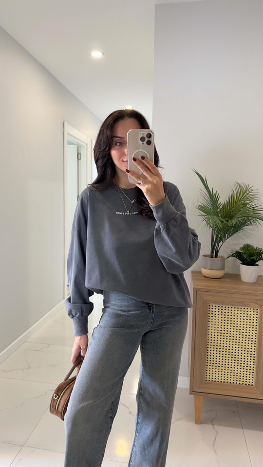 Kuff Antrasit Oversıze Sweat