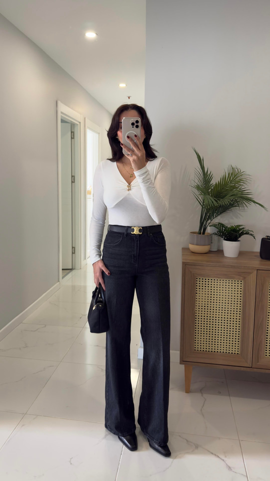 MD Cute Füme Wıde Leg Jean
