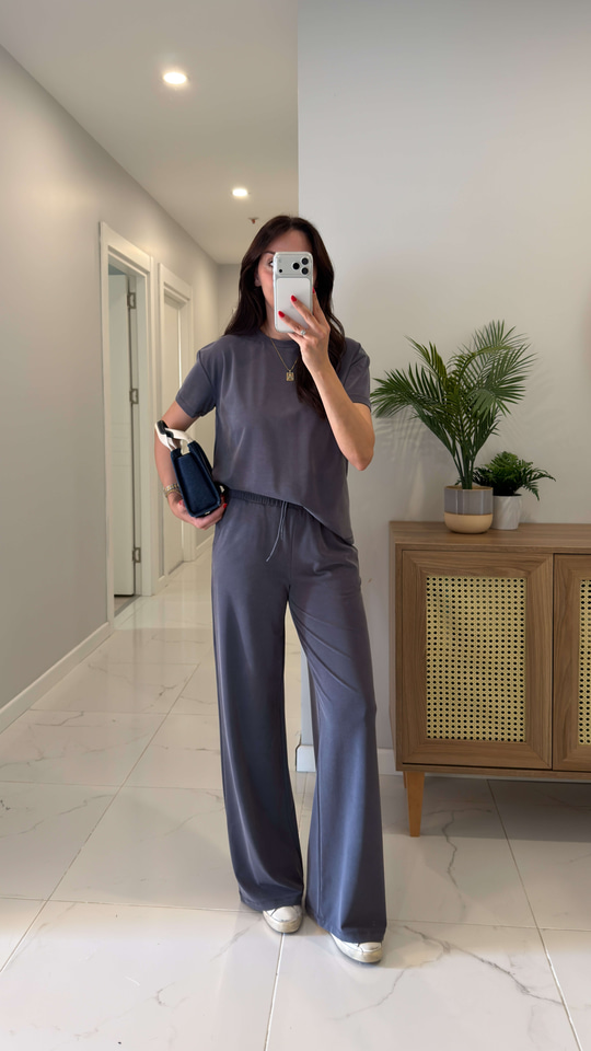 MD Frols Füme Kısa Kollu Pantolon Takım