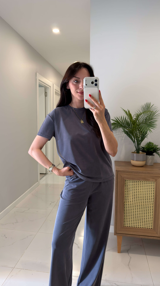 MD Frols Füme Kısa Kollu Pantolon Takım