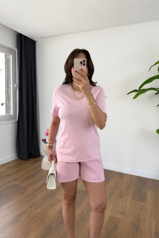MD Vela Pembe Bisiklet Yaka Basic Tişört