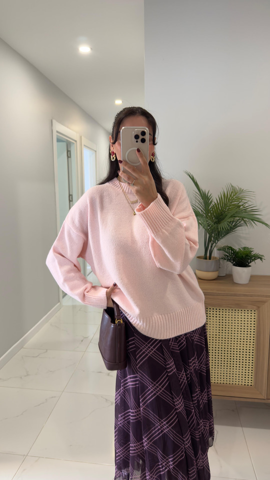 MD Vesta Pembe Basic Triko
