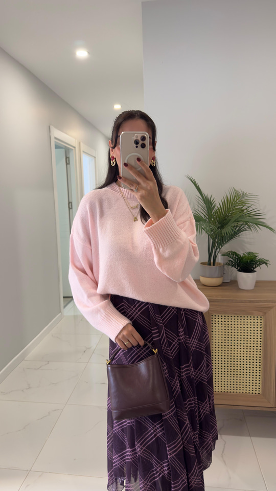 MD Vesta Pembe Basic Triko