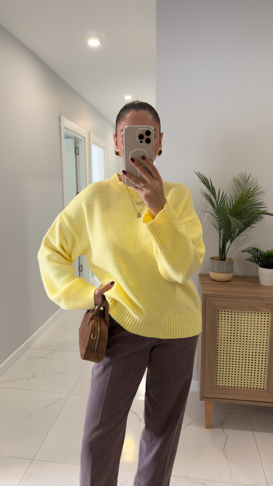 MD Vesta Sarı Basic Triko