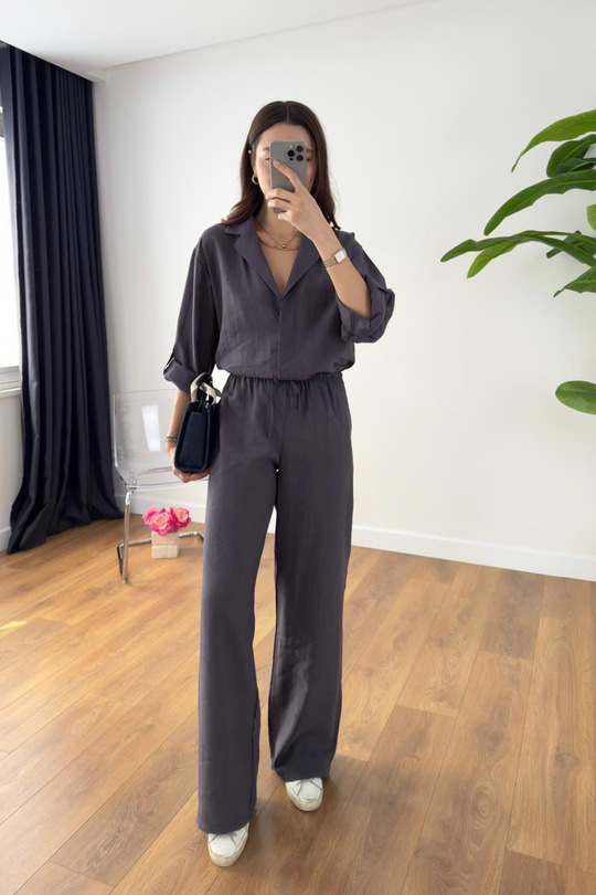 Monsa Füme Tencel Pantolon Gömlek Takım