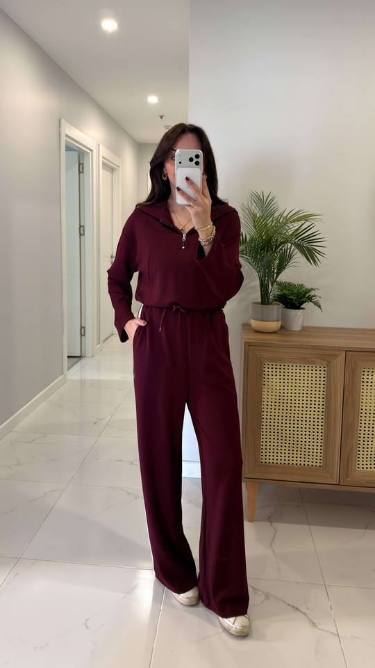 Neysan Bordo Premium Alt Üst Takım