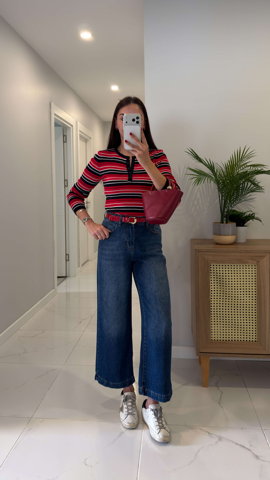 Niolsa Lacivert Kemerli Jean