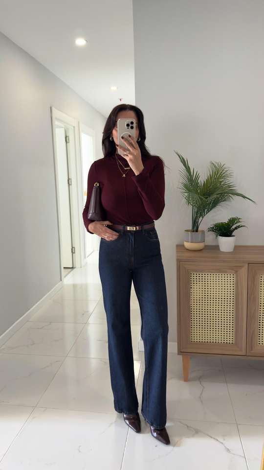 Noni Orta Ton Kar Yıkama Tint Wıde Leg Jean
