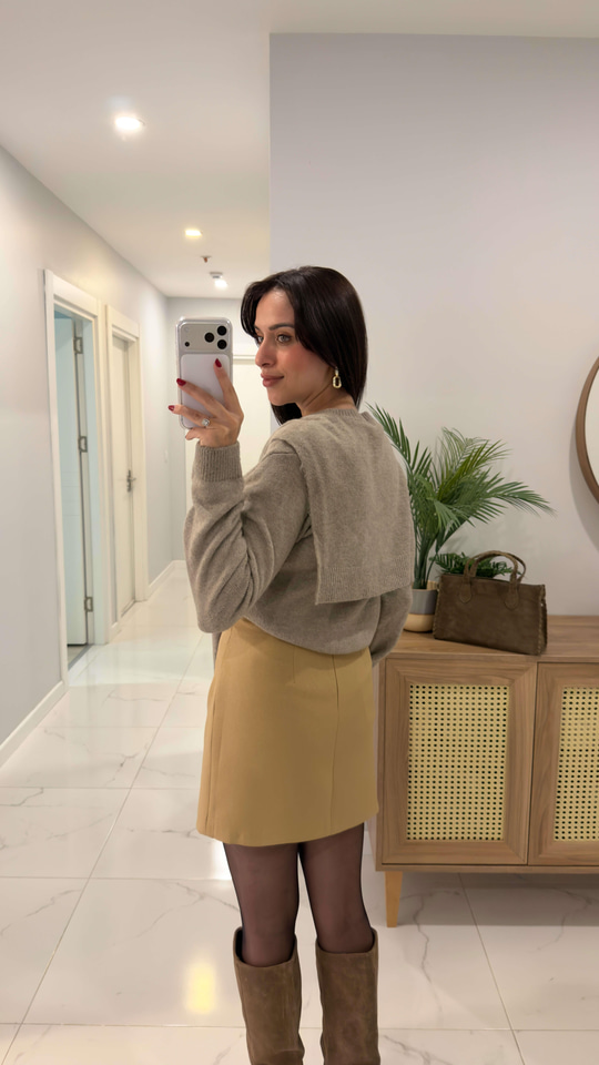 Osben Açık Vizon Bağlamalı Triko