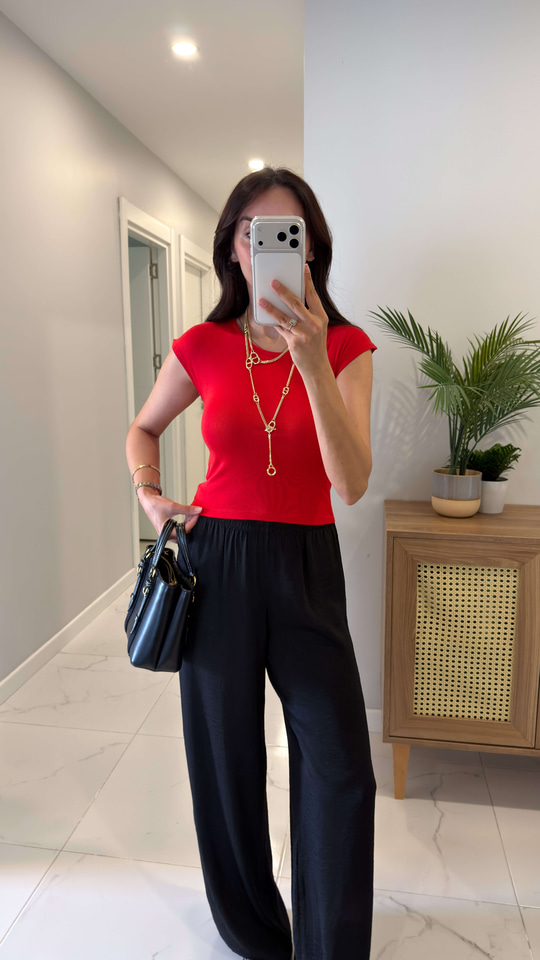 Oys Genry Kırmızı Modal Basic Tişört