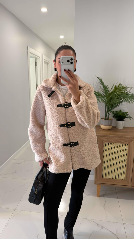 Paris Bej Peluş Ceket