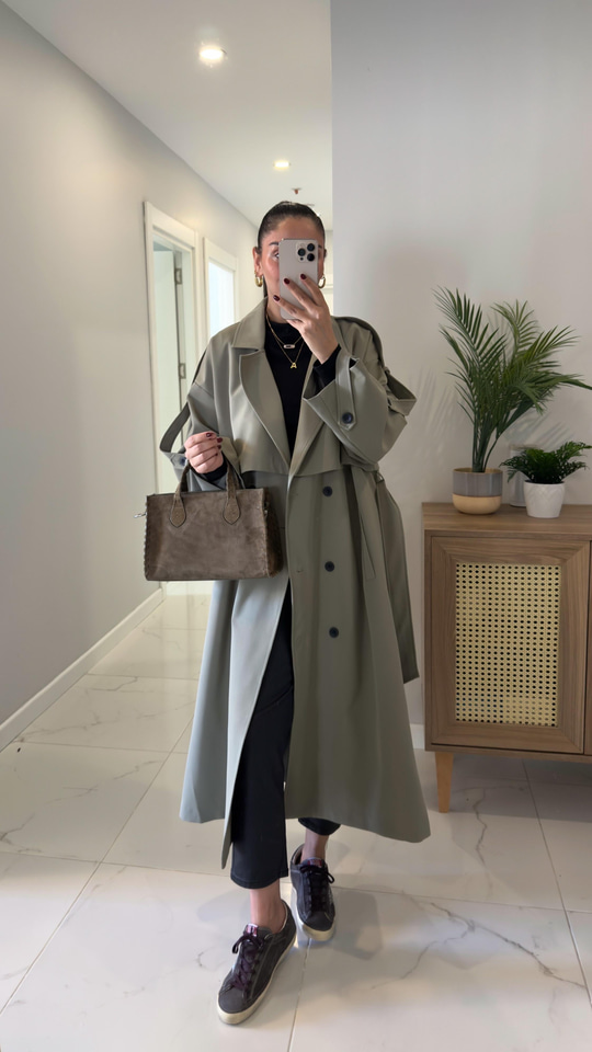 Sandy Haki Premium Trençkot