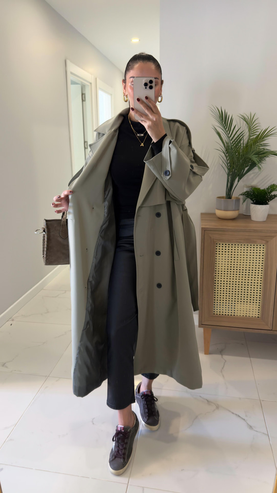 Sandy Haki Premium Trençkot