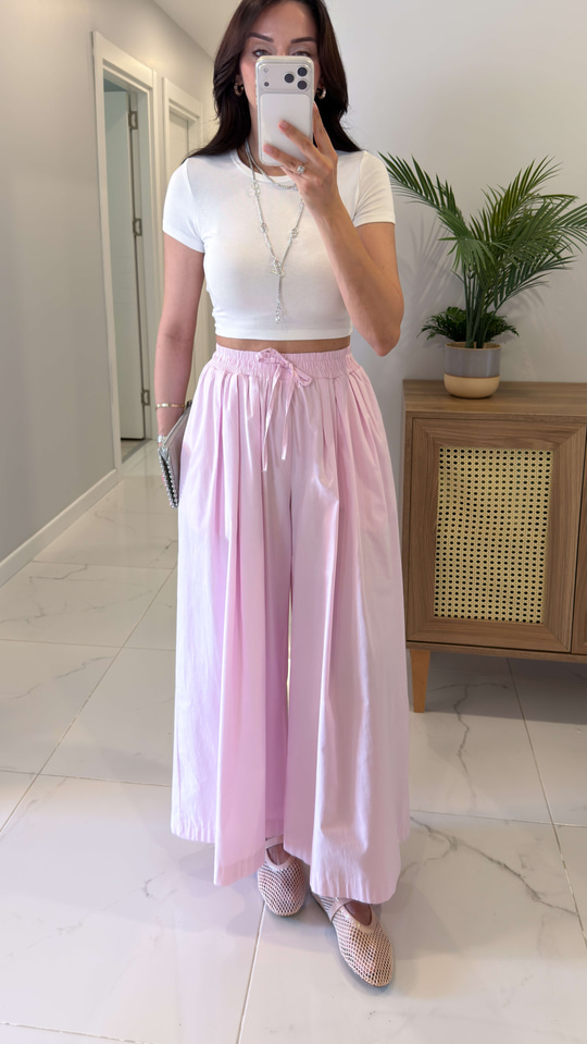 Sanne Pembe Bol Paça Pantolon