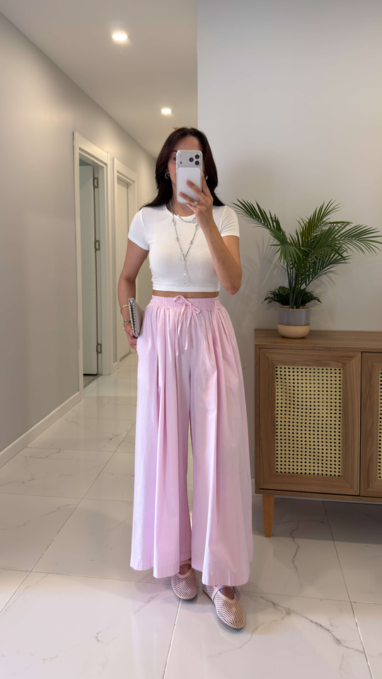 Sanne Pembe Bol Paça Pantolon