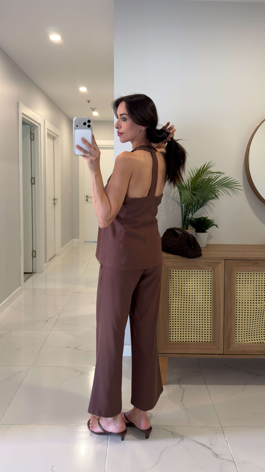 Soder Kahve Yelek Pantolon Takım