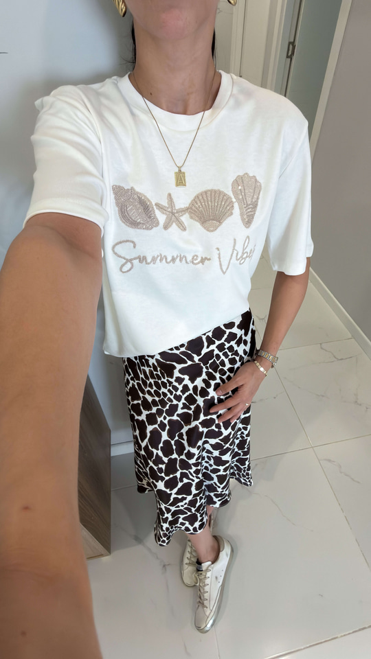 Summer Vibes Pul Nakışlı Tişört
